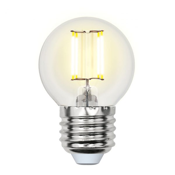 Лампа светодиодная (UL-00002203) E27 6W 3000K прозрачная LED-G45-6W/WW/E27/CL GLA01TR 1