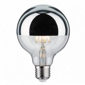 Светодиодная лампа Шар Ретро 95 Paulmann 6 Вт E27 Серебристый заркальный верх Теплый белый