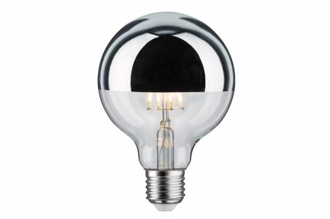 Светодиодная лампа Шар Ретро 95 Paulmann 6 Вт E27 Серебристый заркальный верх Теплый белый 1