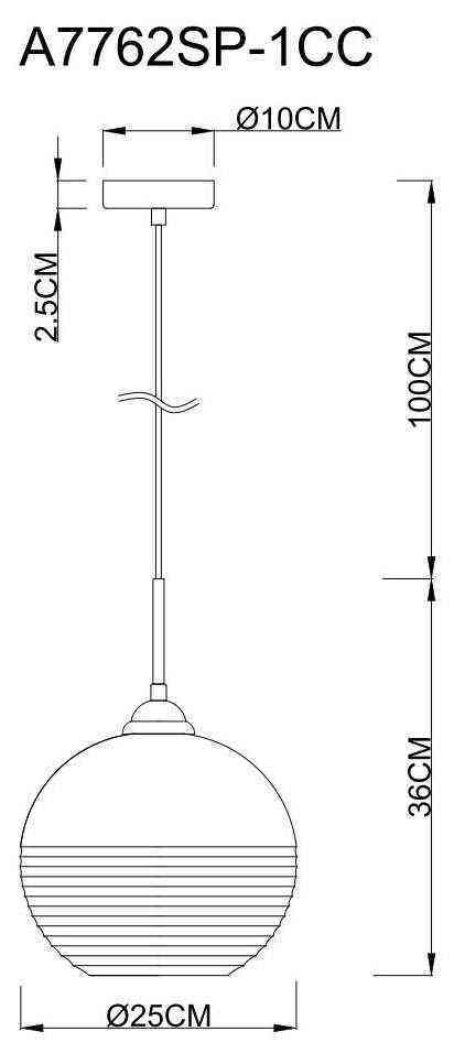 Подвесной светильник Arte Lamp Wave A7762SP-1CC 1