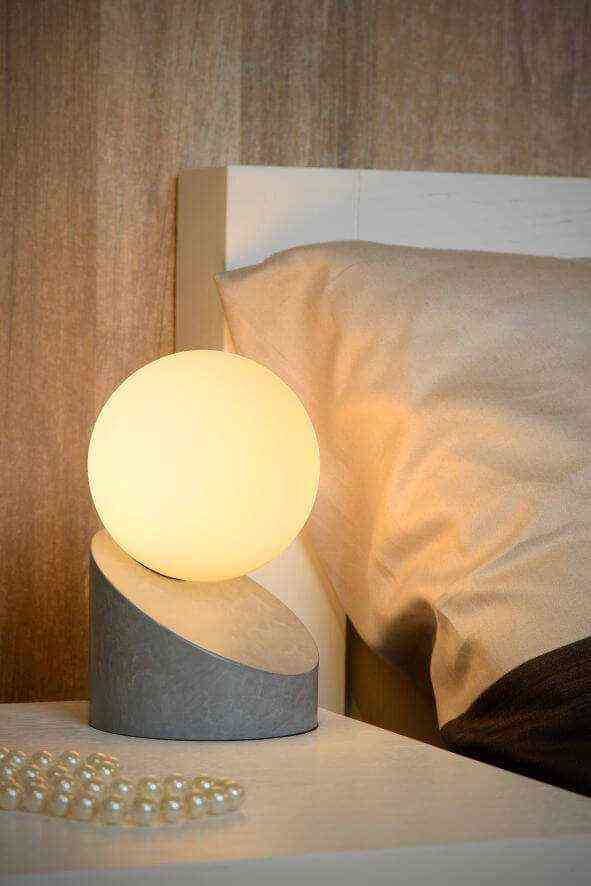 Настольная лампа Lucide Len 45561/01/36 серый для спальни, гостиной