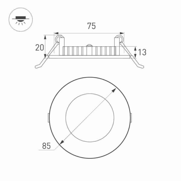 Встраиваемый светодиодный светильник Arlight DL-85M-4W Day White 020103 2