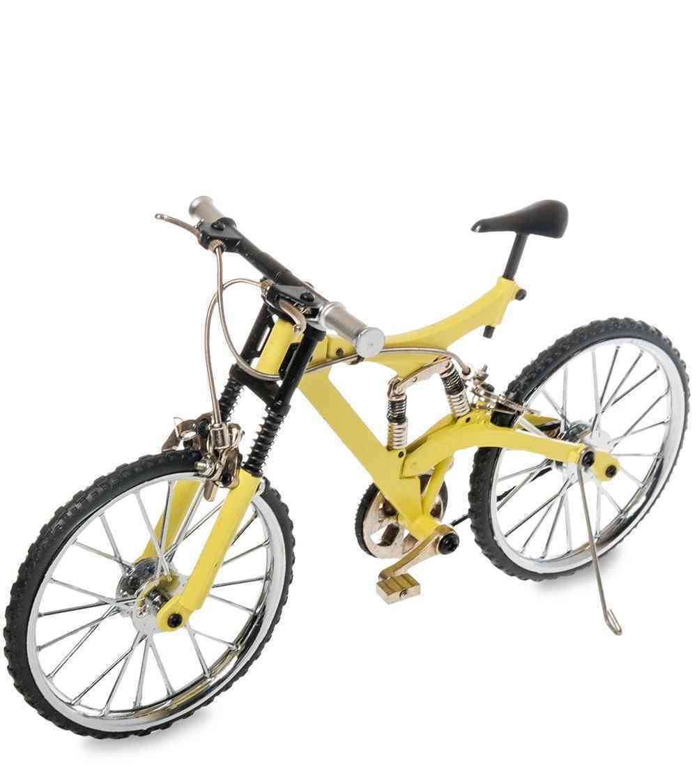 Фигурка-модель 1:10 Велосипед горный MTB желтый Купить фигурку велосипед, модель велосипеда,интересные фигурки, необычные фигурки, купить маленький велосипед, коллекционный велосипед