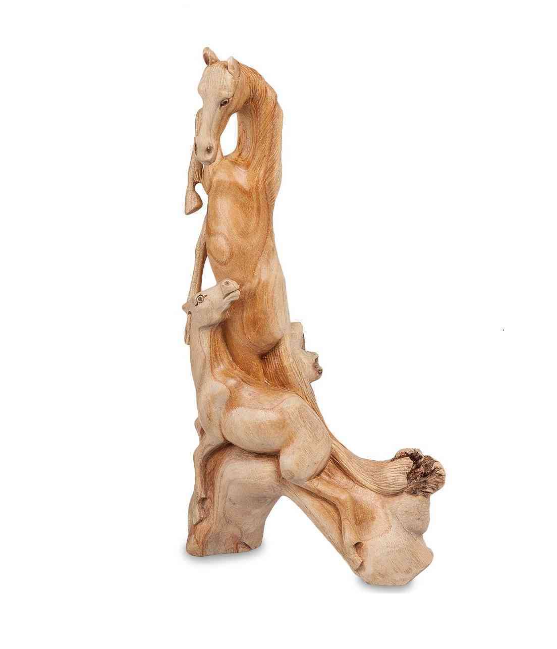 Статуэтка Лошадь с жеребенком 35 см Купить статуэтку, необычные статуэтки, статуэтки в Москве,статуэтки из дерева
