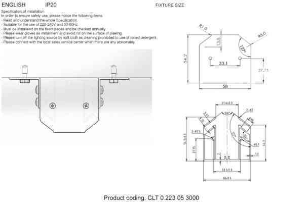 Профиль-адаптер для монтажа в натяжной потолок для магнитного шинопровода Crystal Lux CLT 0.223 05 3000 AL 2