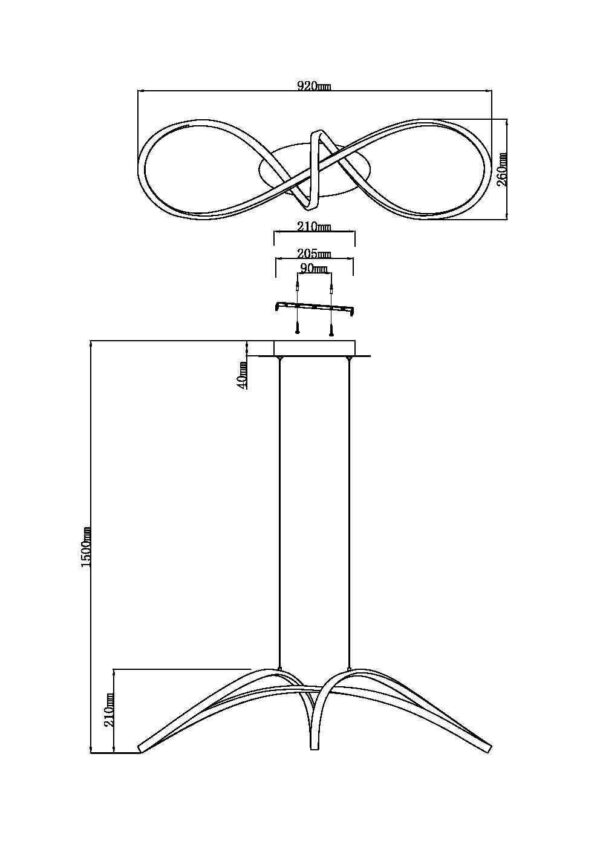 Подвесной светильник Maytoni Curve MOD156PL-L52B4K 7