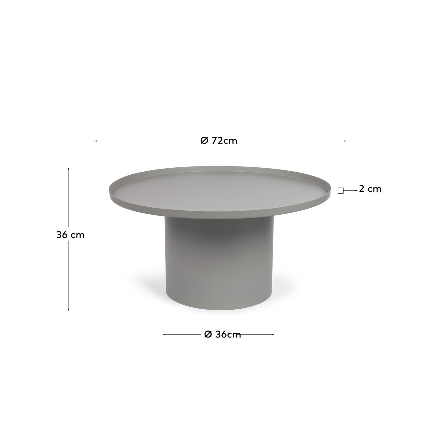 Круглый журнальный столик Fleksa из серого металла Ø 72 см 13