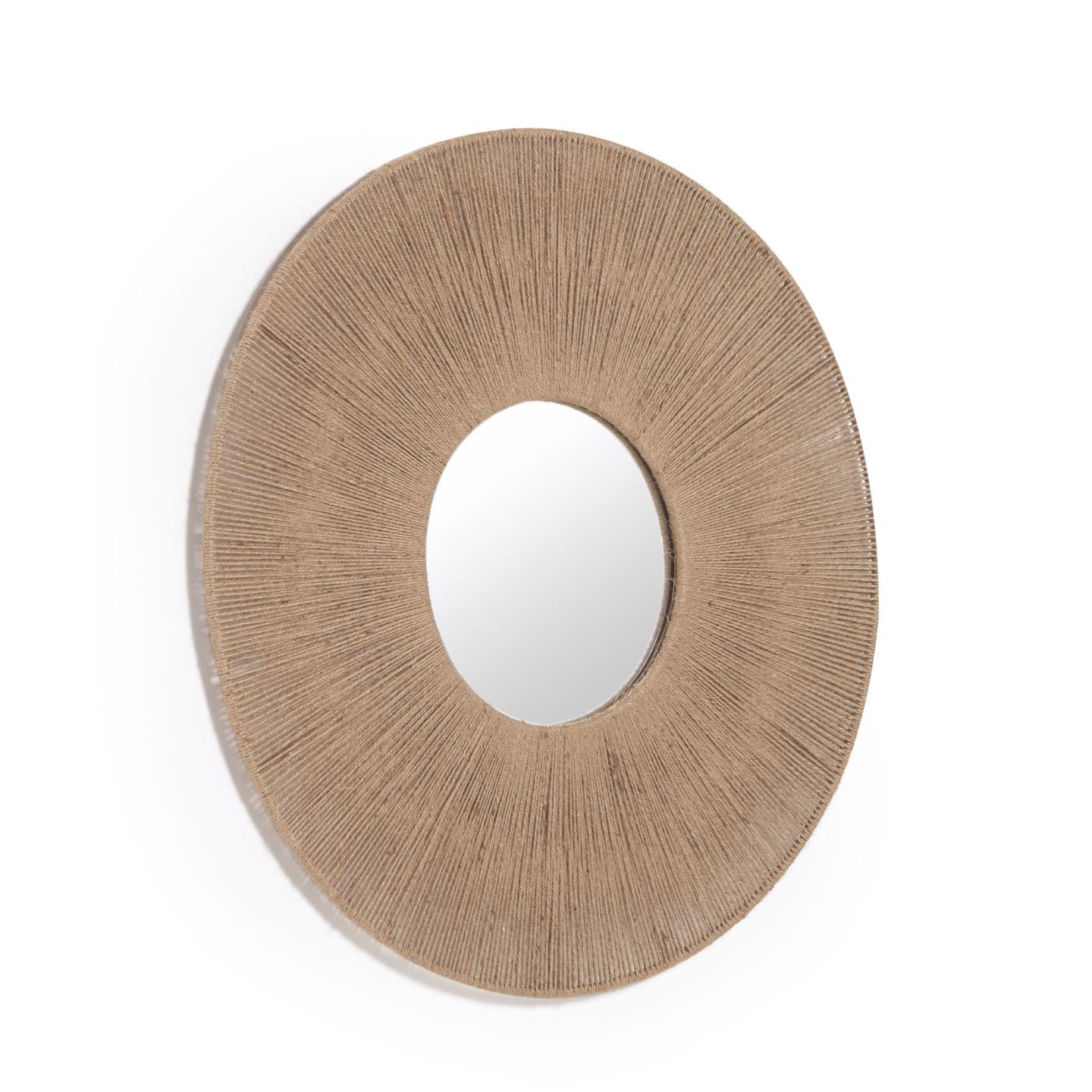 Круглое зеркало Damira из джута с натуральной отделкой Ø 60 см 1