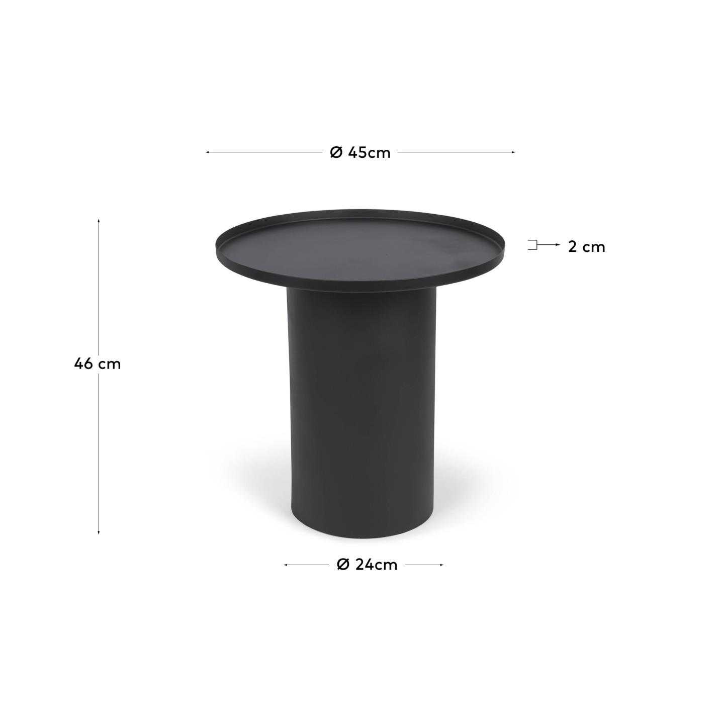 Столик журнальный Fleksa круглый из черного металла Ø 45 см 8