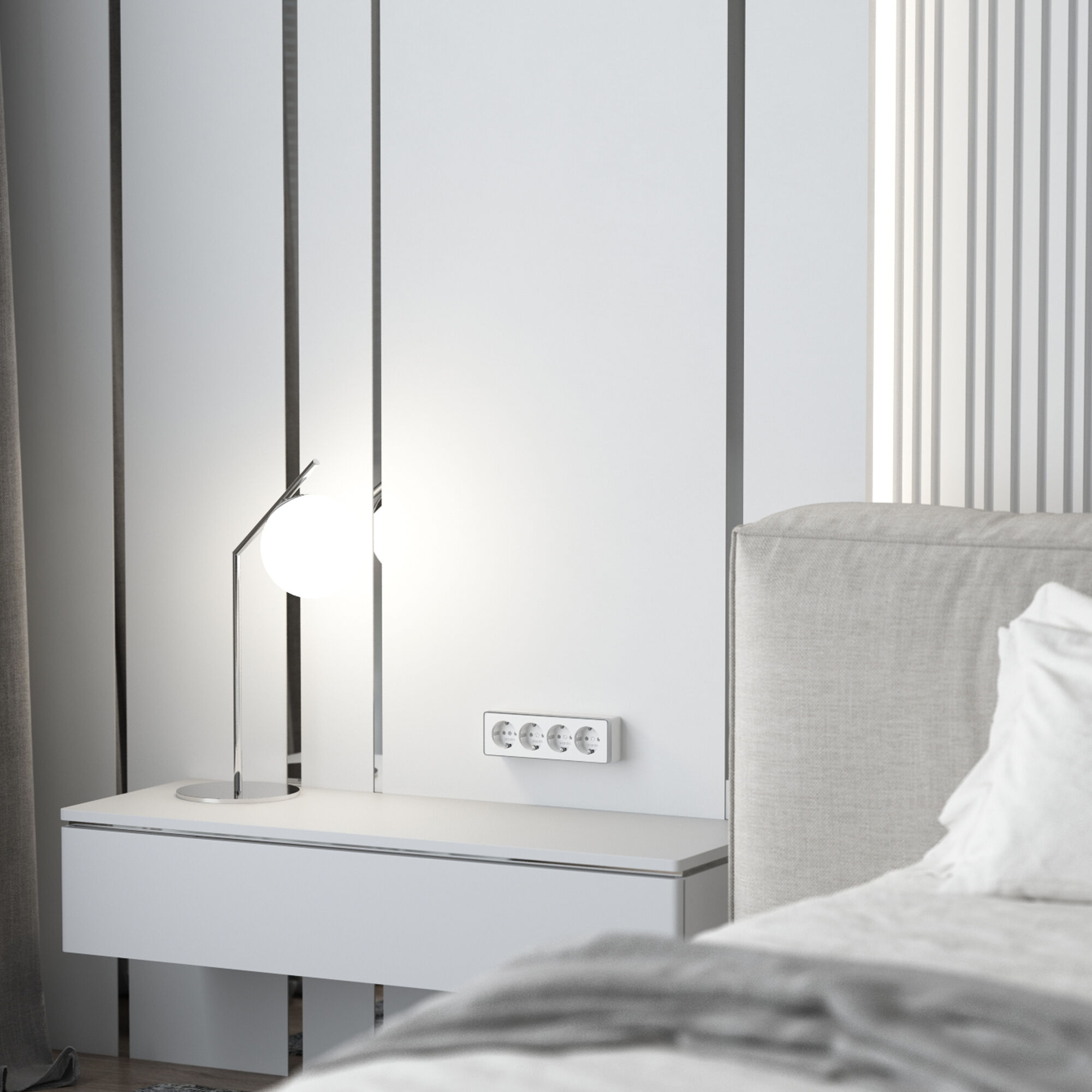 Розетка четверная с заземлением и шторками белая VAMVIDNEE VV981251 3 Розетка четверная с заземлением и шторками белая VAMVIDNEE VV981251 — изображение 3