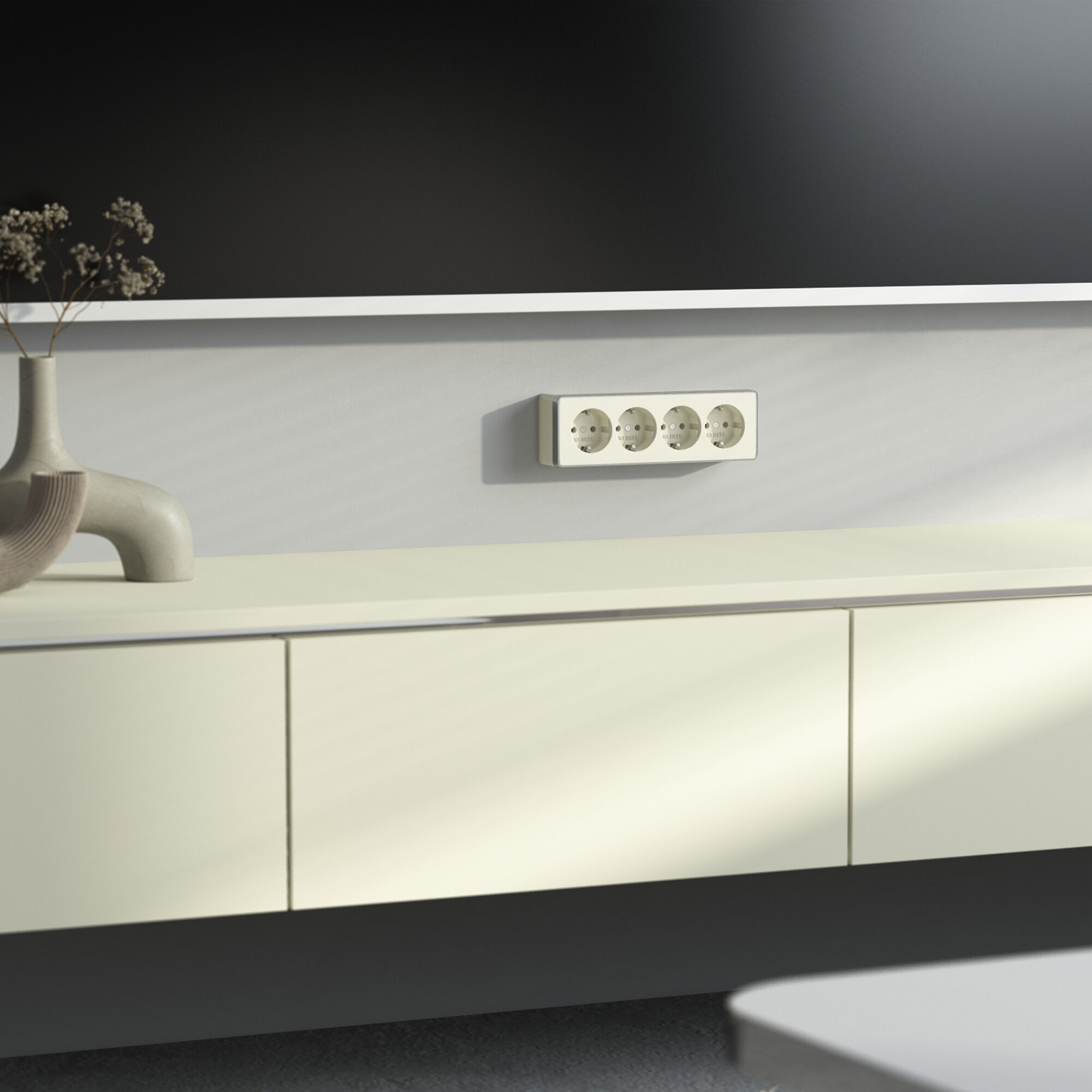 Розетка четверная с заземлением и шторками слоновая кость VAMVIDNEE VV981244 4 Розетка четверная с заземлением и шторками слоновая кость VAMVIDNEE VV981244 — изображение 4