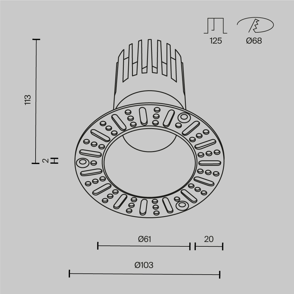 Встраиваемый светильник -- VAMVIDNEE VV984660 4 Встраиваемый светильник -- VAMVIDNEE VV984660 — изображение 4