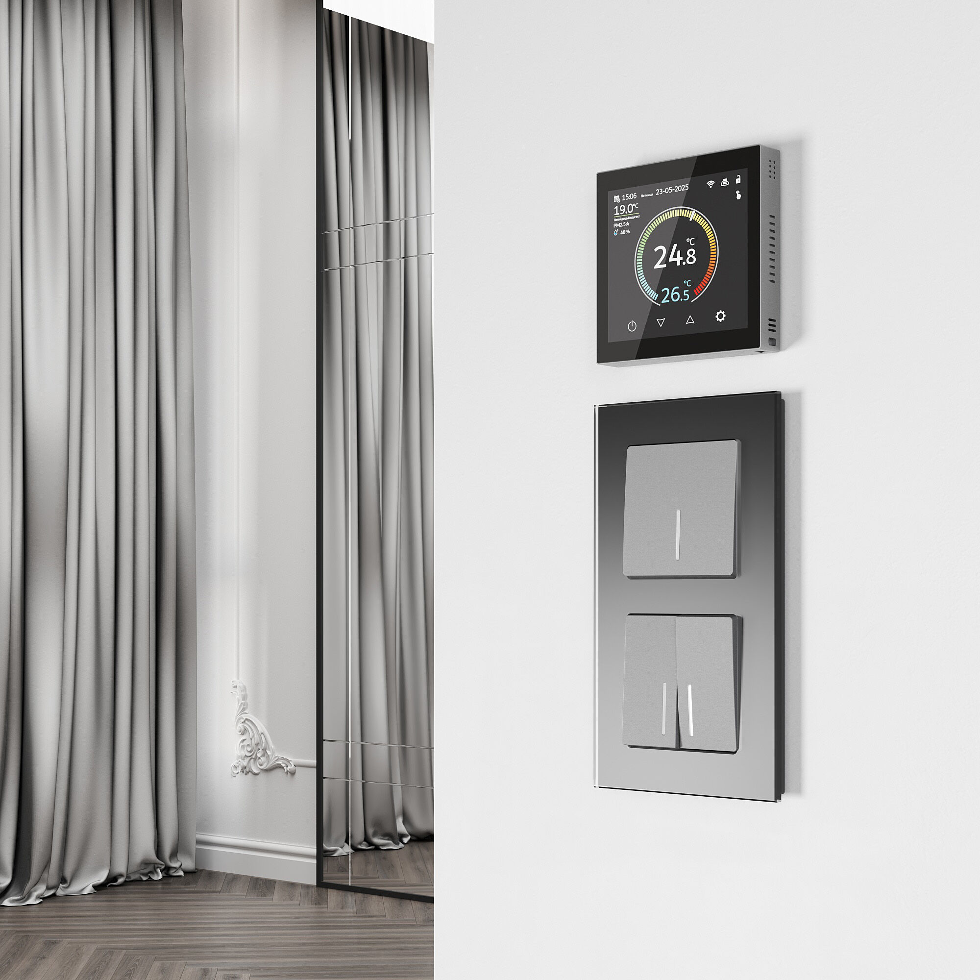 Умный сенсорный терморегулятор с дисплеем черный VAMVIDNEE VV981352 4 Умный сенсорный терморегулятор с дисплеем черный VAMVIDNEE VV981352 — изображение 4