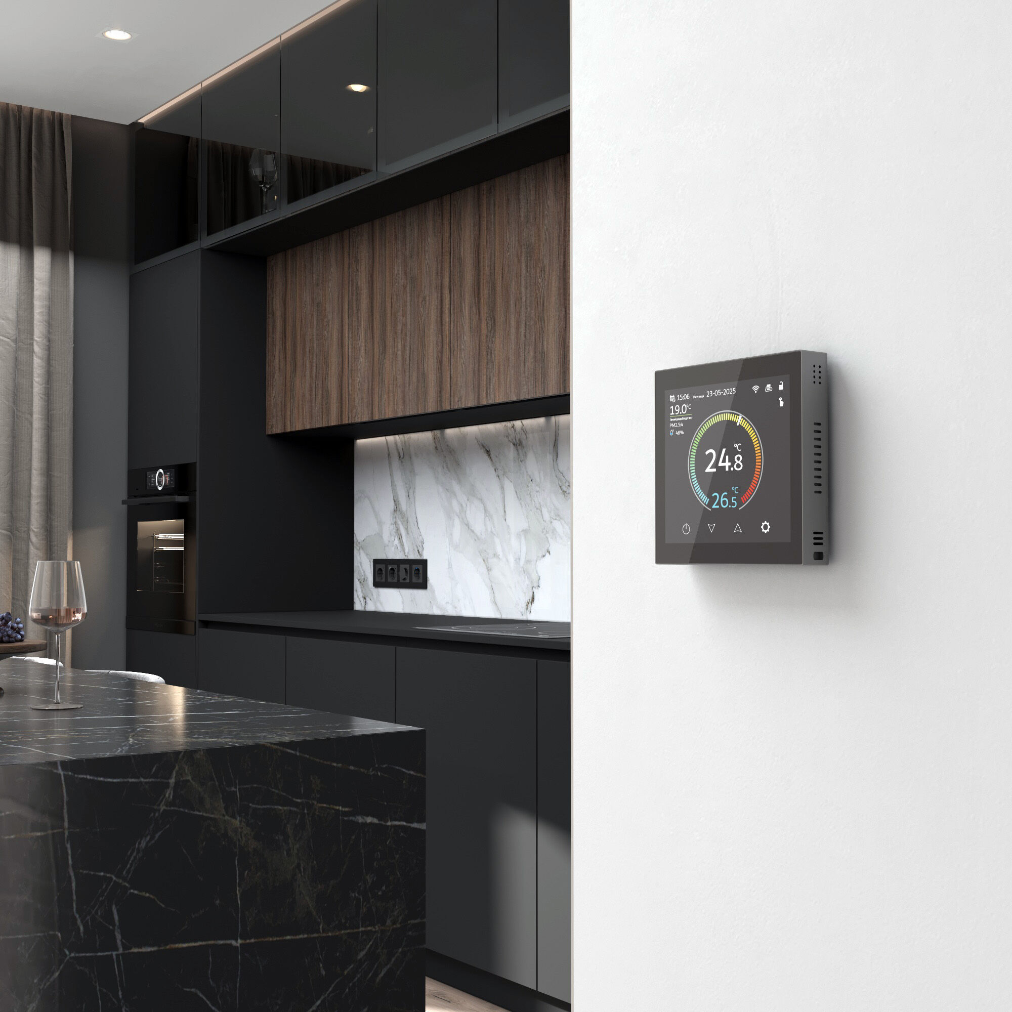 Умный сенсорный терморегулятор с дисплеем черный VAMVIDNEE VV981352 5 Умный сенсорный терморегулятор с дисплеем черный VAMVIDNEE VV981352 — изображение 5