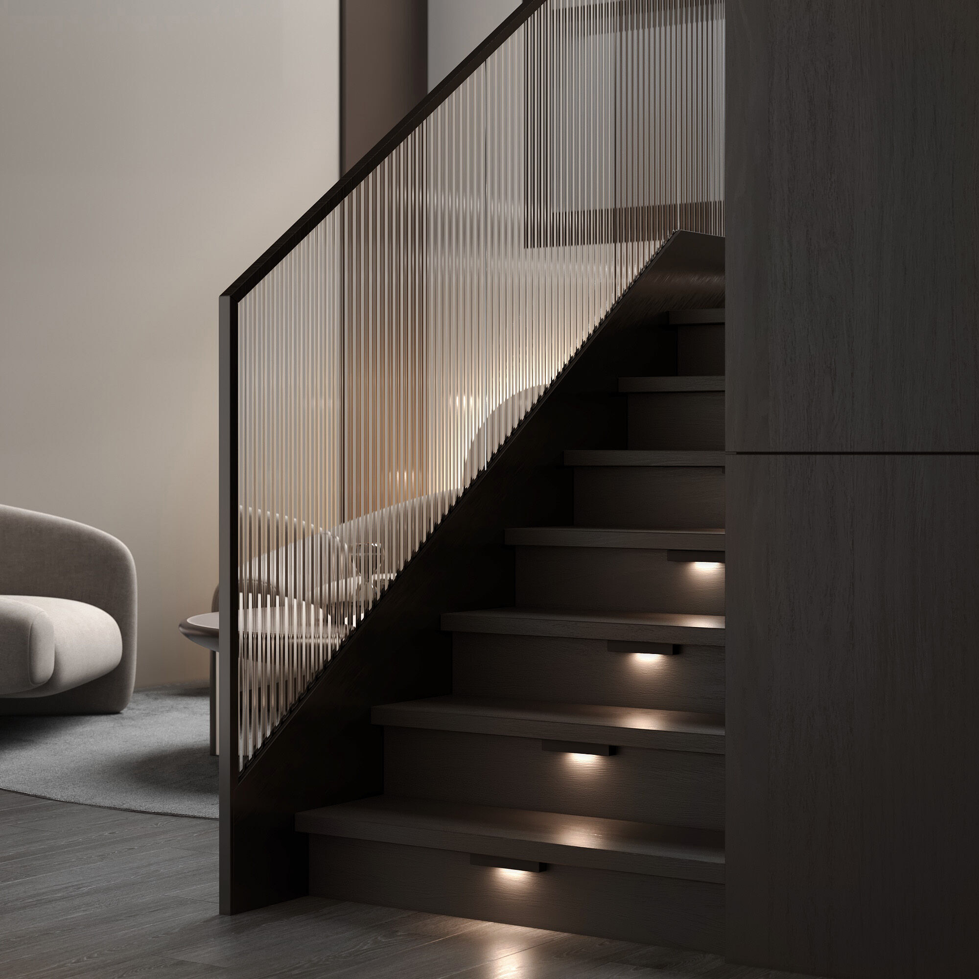 Светодиодная накладная подсветка для лестниц / к черный VAMVIDNEE VV1030651