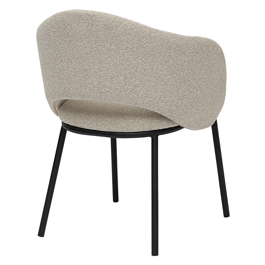 Стул букле крем-брюле/черный VAMVIDNEE VV1042978 3 Стул букле крем-брюле/черный VAMVIDNEE VV1042978 — изображение 3