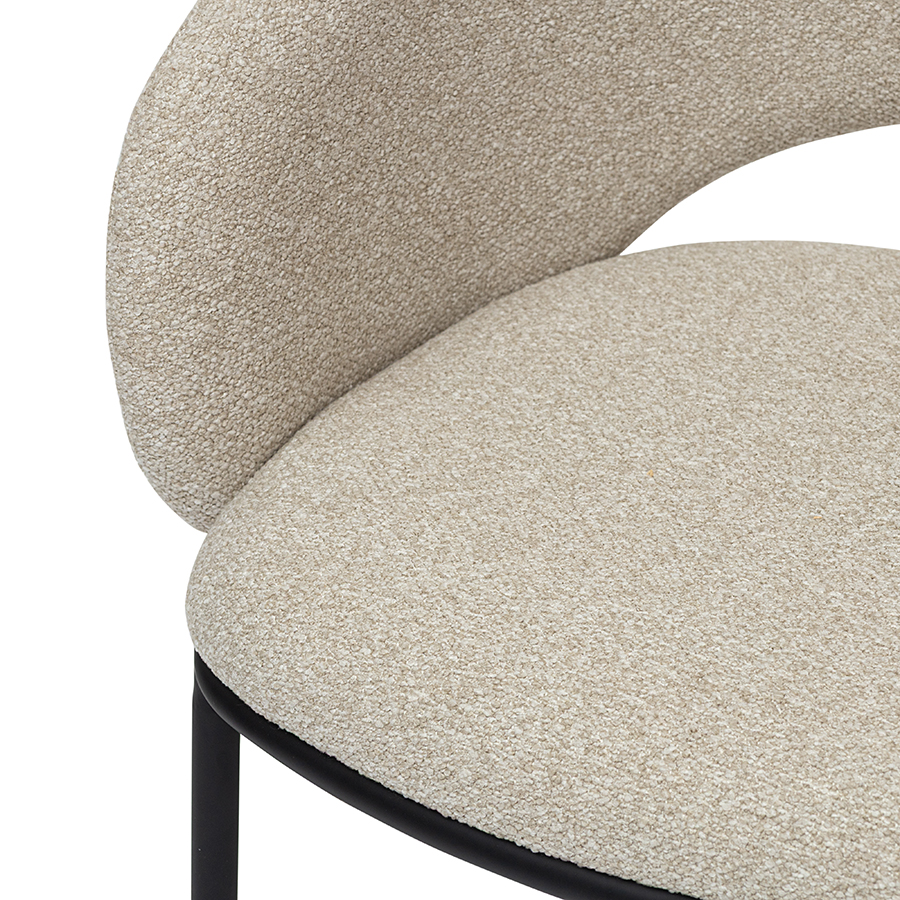 Стул букле крем-брюле/черный VAMVIDNEE VV1042978 4 Стул букле крем-брюле/черный VAMVIDNEE VV1042978 — изображение 4