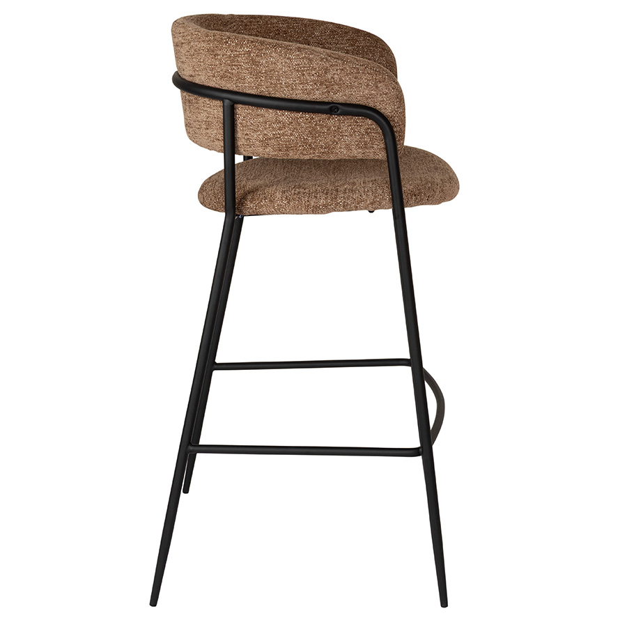 Стул барный мягкий шенилл светло-коричневый VAMVIDNEE VV1042949 7 Стул барный мягкий шенилл светло-коричневый VAMVIDNEE VV1042949 — изображение 7