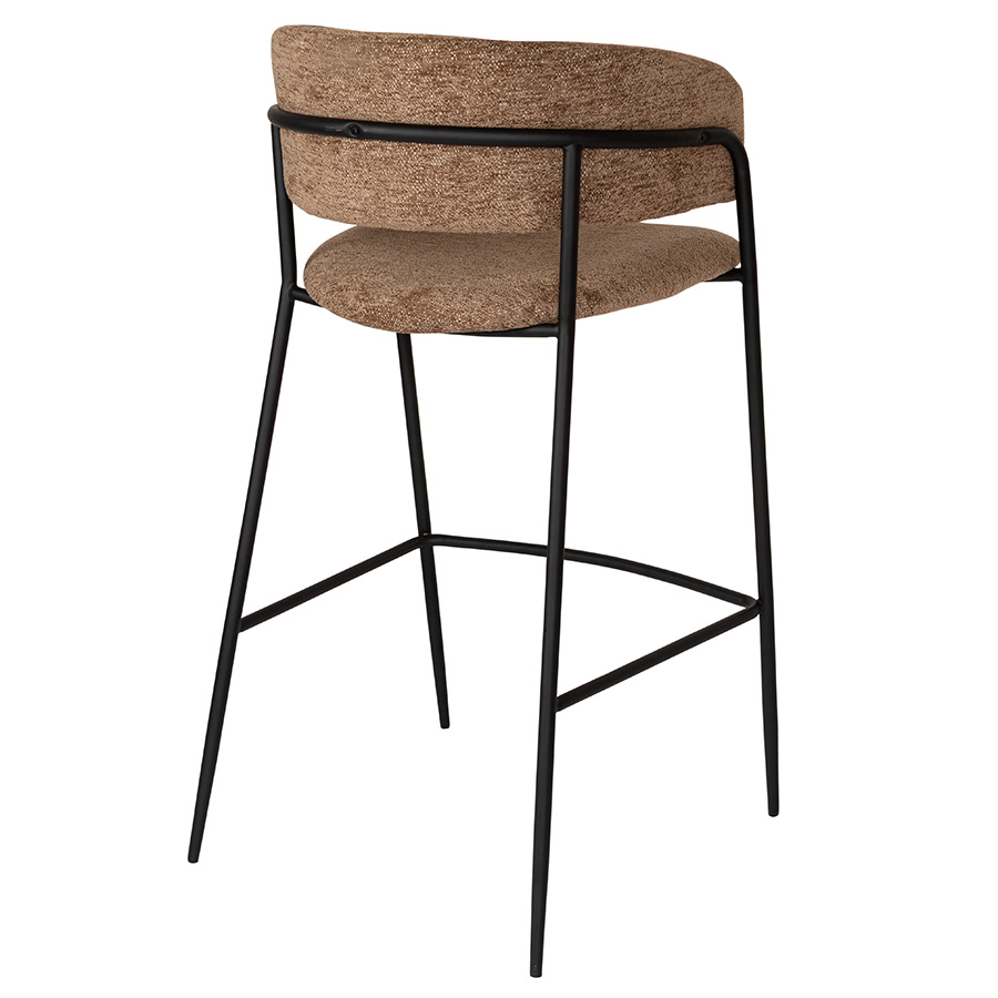 Стул барный мягкий шенилл светло-коричневый VAMVIDNEE VV1042949 8 Стул барный мягкий шенилл светло-коричневый VAMVIDNEE VV1042949 — изображение 8