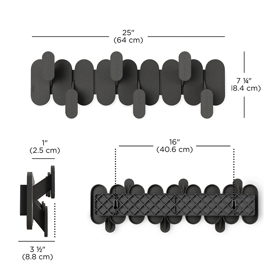Вешалка настенная крючков черная VAMVIDNEE VV1042919 9 Вешалка настенная крючков черная VAMVIDNEE VV1042919 — изображение 9