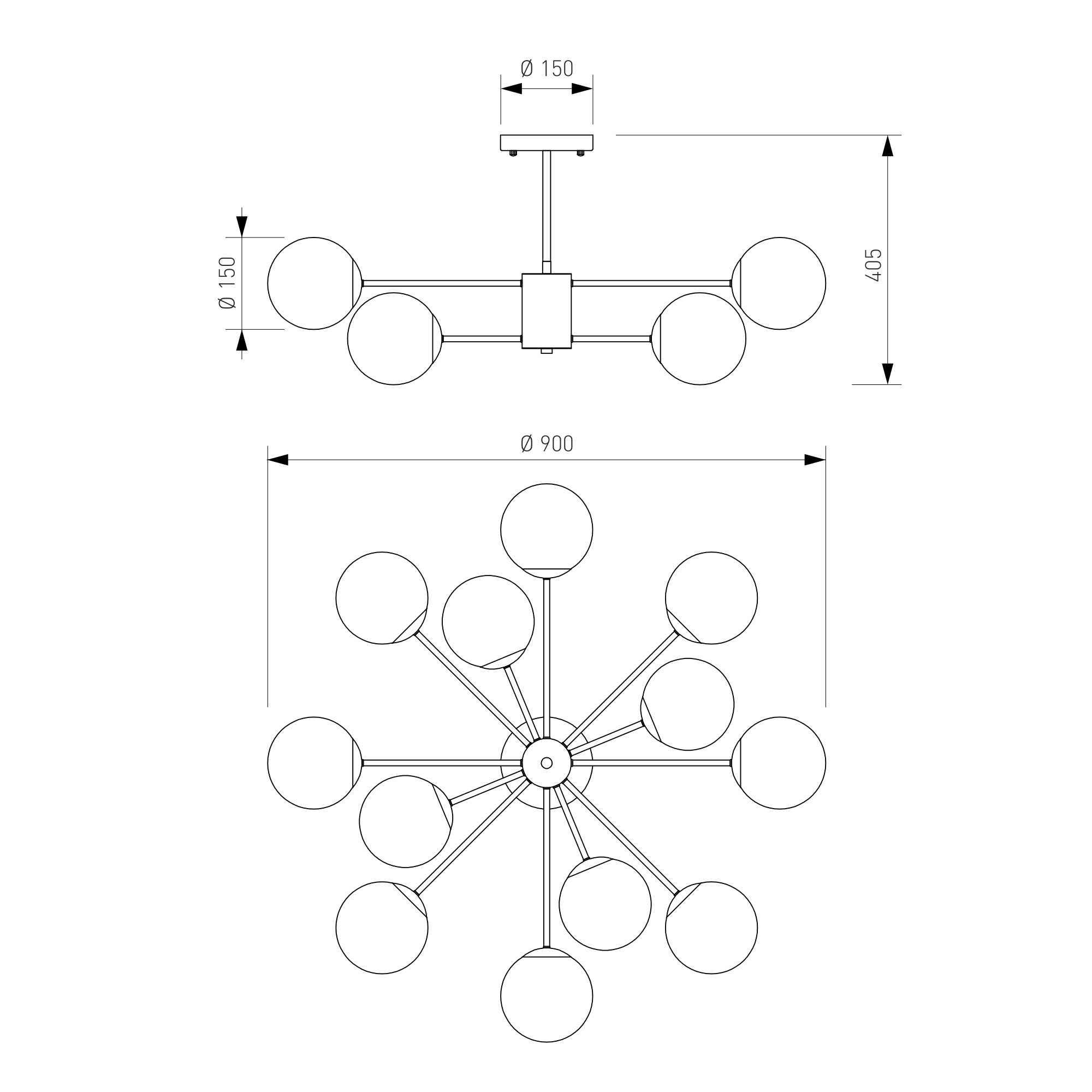 Потолочный светильник со стеклянными плафонами VAMVIDNEE VV1043332 3 Потолочный светильник со стеклянными плафонами VAMVIDNEE VV1043332 — изображение 3