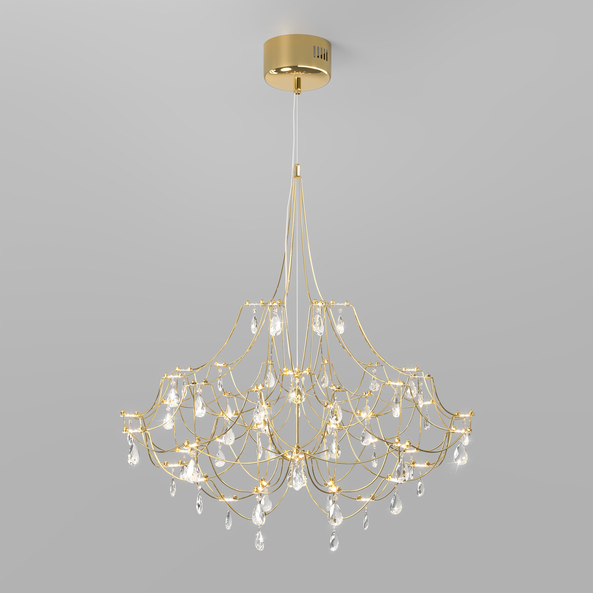 Светодиодная люстра с декором из хрусталя и с пультом дистанционного управления VAMVIDNEE VV1043326