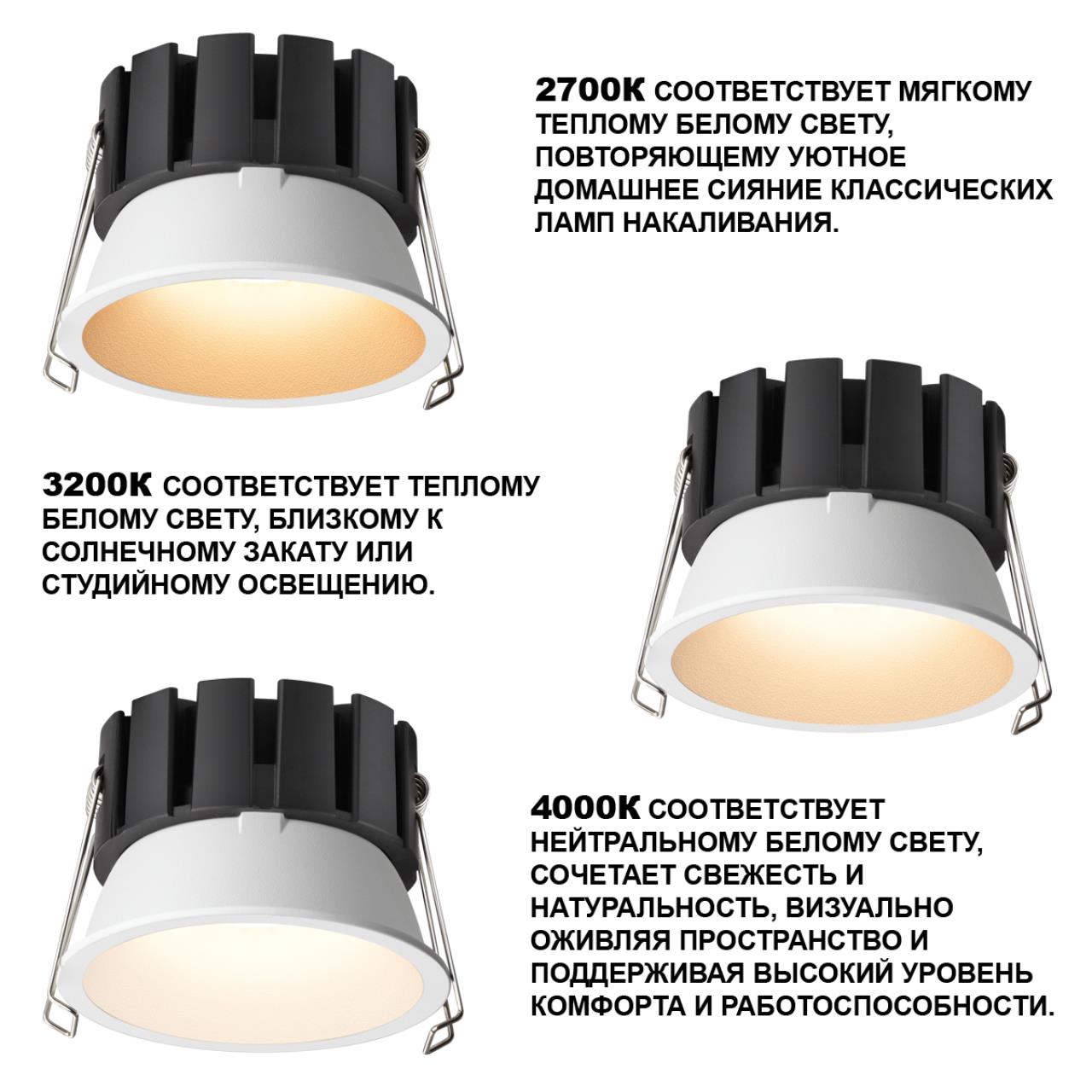 Светильник встраиваемый светодиодный с переключателем цветовой температуры и угла рассеивания VAMVIDNEE VV1047407 3 Светильник встраиваемый светодиодный с переключателем цветовой температуры и угла рассеивания VAMVIDNEE VV1047407 — изображение 3